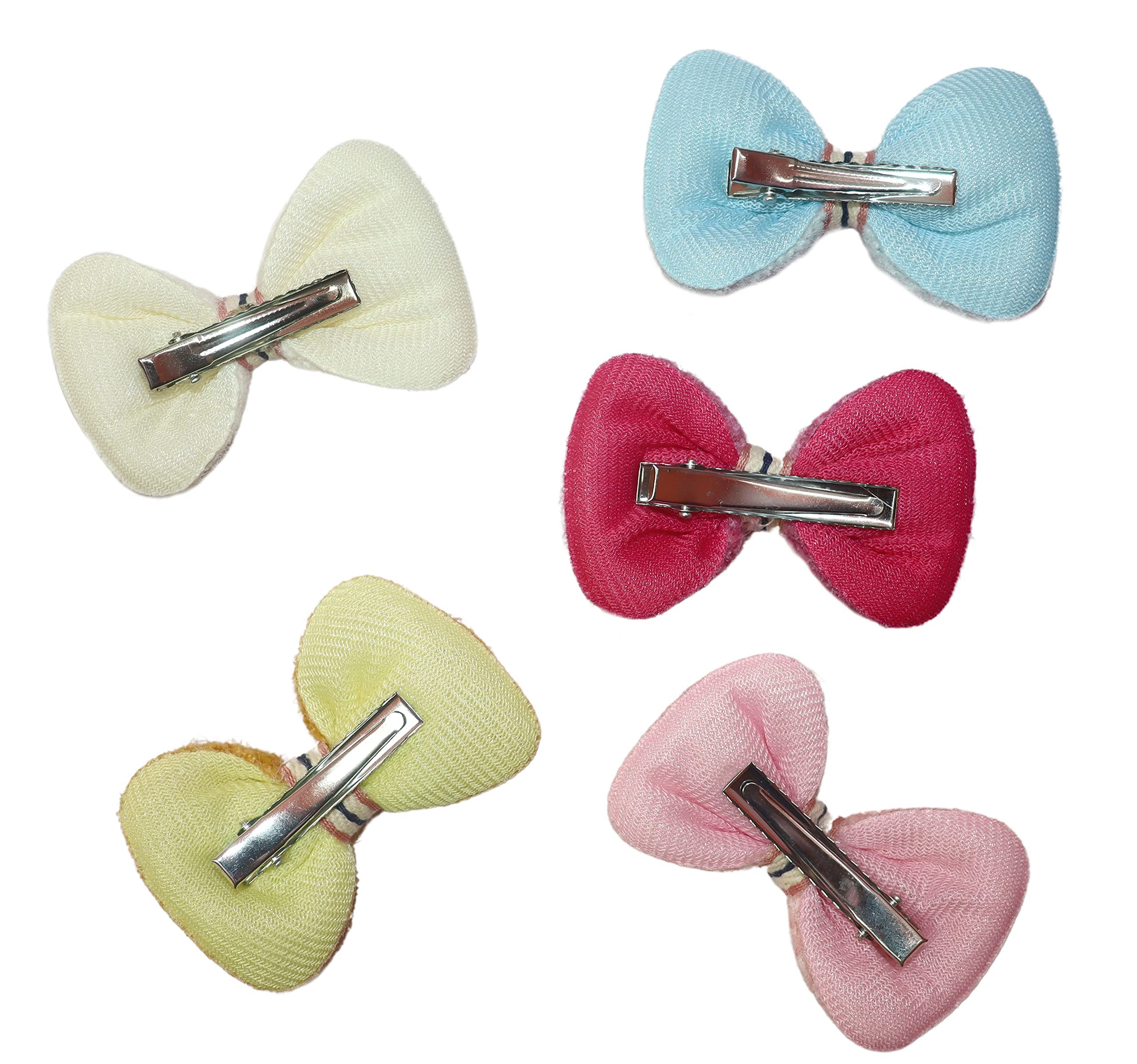 FIMBUL 8-Piece Stylish Hair Accessories Set - Fur Hair Bows with Alligator Clips for Girls, Kids Hair Clips for School, Parties & Special Occasions