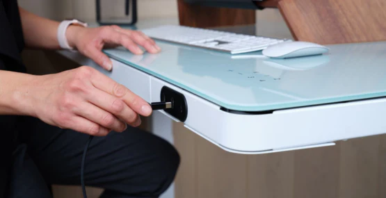 LifeSpan Adjustable Height Glass Standing Desk - Ergonomic Home & Office Workstation for Comfortable Standing & Sitting - Perfect for Remote Work, Gaming & Study