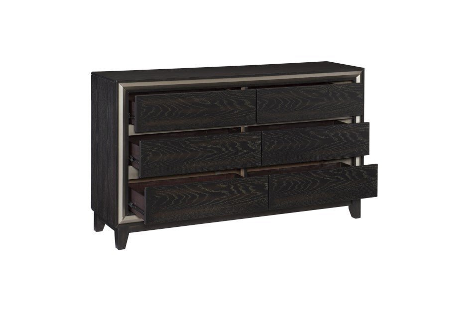 Modern 6-Drawer Dresser for Bedroom - Solid Wood Chest of Drawers with Soft-Close Sliding, Spacious Storage Organizer for Clothes, Bedroom Furniture for Home Decor & Organization