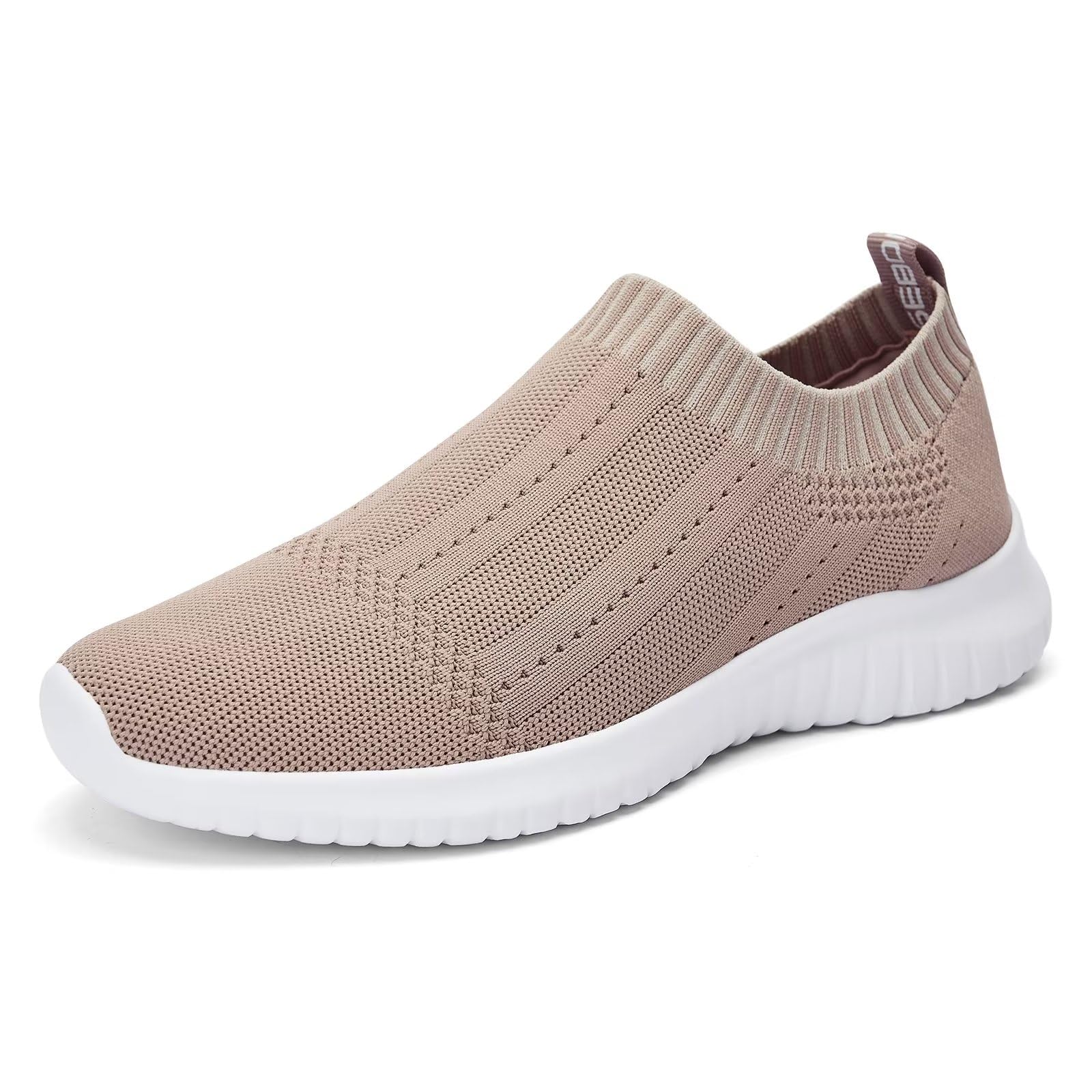 TIOSEBON Women's Slip-On Walking Shoes - Breathable Knit Yoga Sneakers with Elastic Design for Lightweight Comfort | Perfect for Walking, Yoga, Gym & Casual Wear