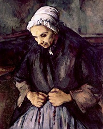 Paul Cezanne 'An Old Woman with a Rosary' (1896) Oil Painting Reproduction - 18x24 Inch Museum Quality Canvas Art Print | French Impressionist Wall Decor for Living Room, Office & Gallery Display