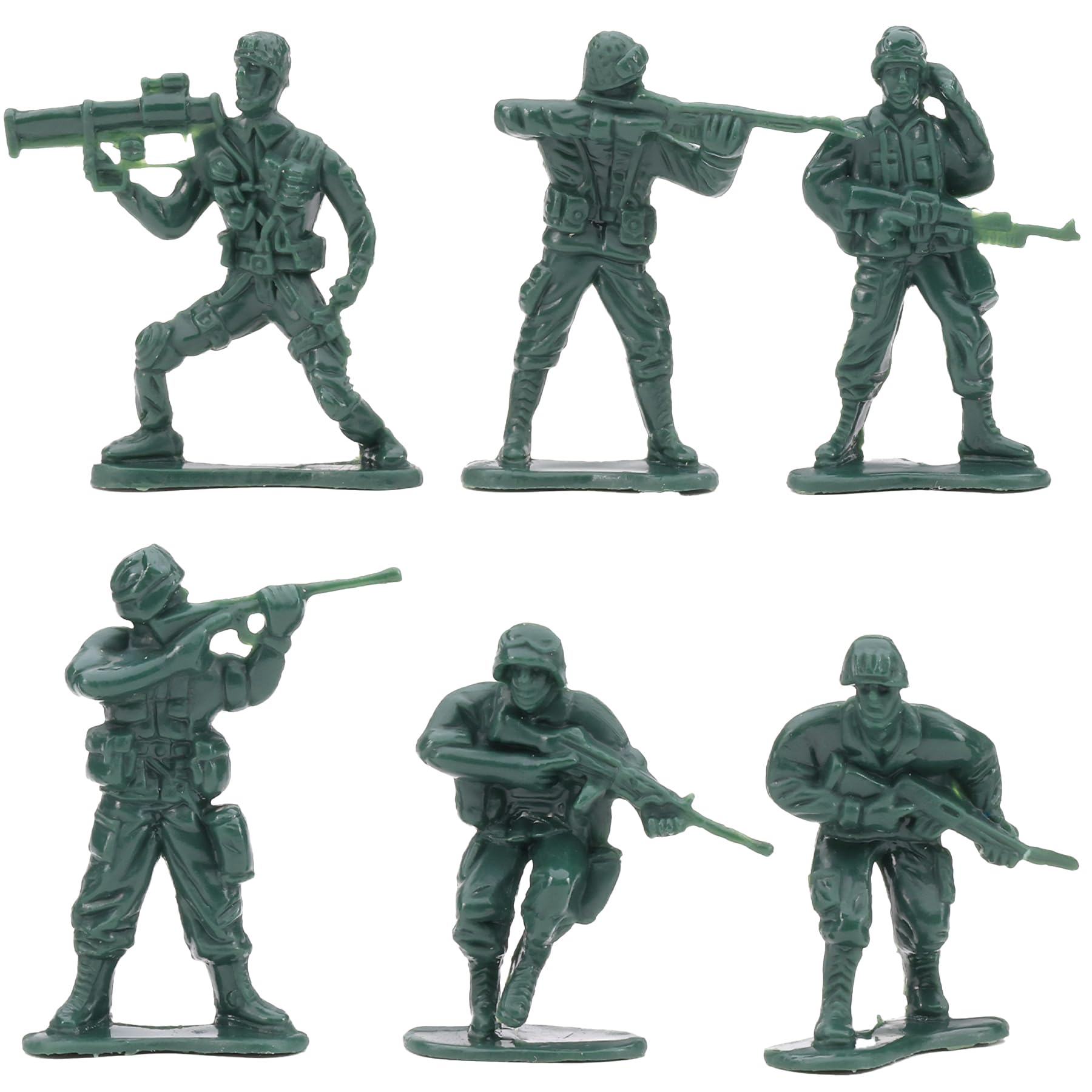 Entervending 100-Piece Green Army Men Action Figures - 2” Small Military Soldier Toys for Boys - Battle Playset for Kids | Perfect for Army Themed Parties, Birthday Favors & War Game Scenes