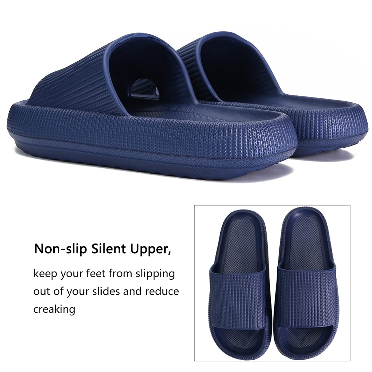 Cloud Slippers for Women and Men - Ultra Soft Pillow Slippers with Non-Slip Sole | Comfortable Shower Slides & Bathroom Sandals | Thick Cushioned Sole for Home, Spa, and Indoor Use