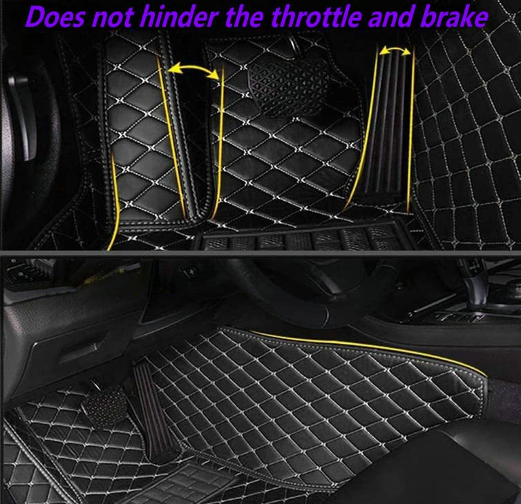 Premium Custom Car Floor Mats - Universal Fit for 95% Sedan, SUV & Coupe | All-Weather Full Coverage Protection | Non-Slip Leather Car Mats (Beige) | Perfect for Daily Commute, Road Trips & Family Adventures