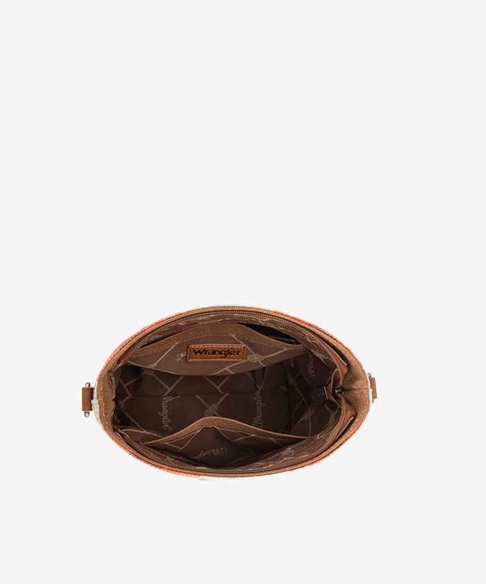 Wrangler Dual-Sided Print Canvas Shoulder Bag for Men & Women - Stylish Crossbody Purse for Travel, Work, and Everyday Use