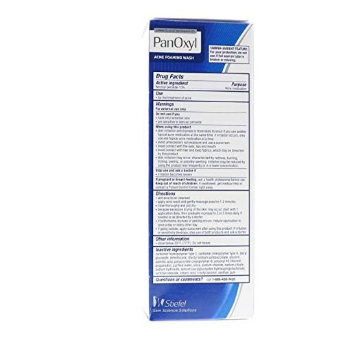 PanOxyl Maximum Strength 5.5 oz Acne Foaming Face Wash (3-Pack) - Dermatologist Recommended for Teen & Adult Acne Treatment, Daily Skincare Routine
