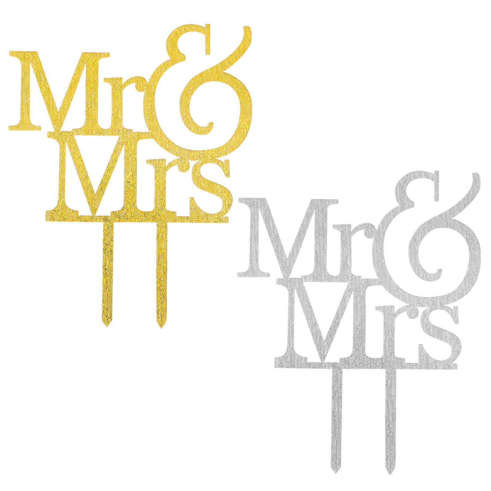 2Pcs Wedding Cake Topper Picks - Elegant Engagement Cake Decorations for Wedding, Anniversary & Party - Perfect for Home, Wall & Room Decor - Ideal for Wedding Cakes, Cupcakes & Dessert Displays
