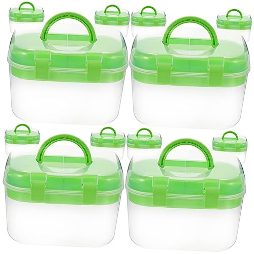 12-Piece Plastic Makeup Storage Box Set - Green Cosmetic Organizer with Pill Box | Perfect for Makeup Vanity, Travel & Bathroom Organization