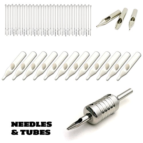 Professional Tattoo Kit - Hildbrandt Machine Gun with Needles, Power Supply & Inks (Coil & Rotary) - Perfect for Tattoo Artists & Beginners - Home Studio & Professional Use
