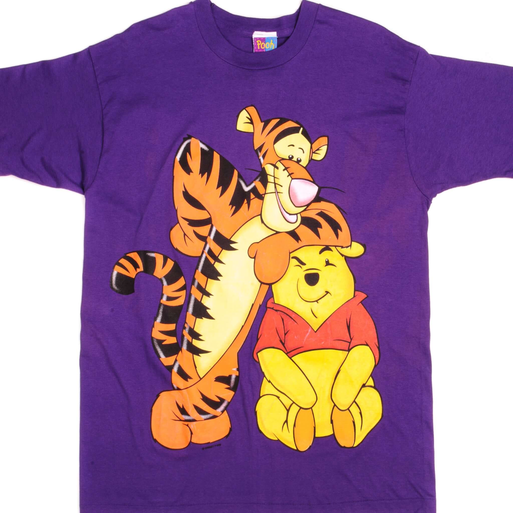Vintage 90s Disney Winnie The Pooh & Tigger Graphic Tee Shirt - Large Size L Deadstock - Retro Cartoon Cotton T-Shirt for Disney Fans & Collectors - Perfect for Casual Wear, Theme Parties & Gift Giving