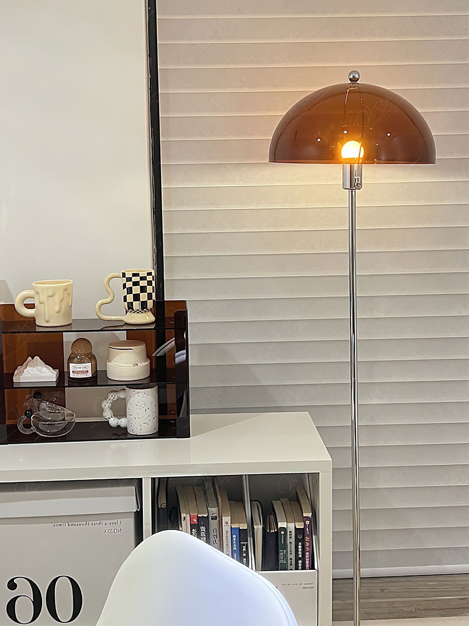 Modern Acrylic Mushroom Floor Lamp - Dimmable LED Standing Light for Living Room, Bedroom & Office - Soft Ambient Lighting for Home Decor & Relaxation