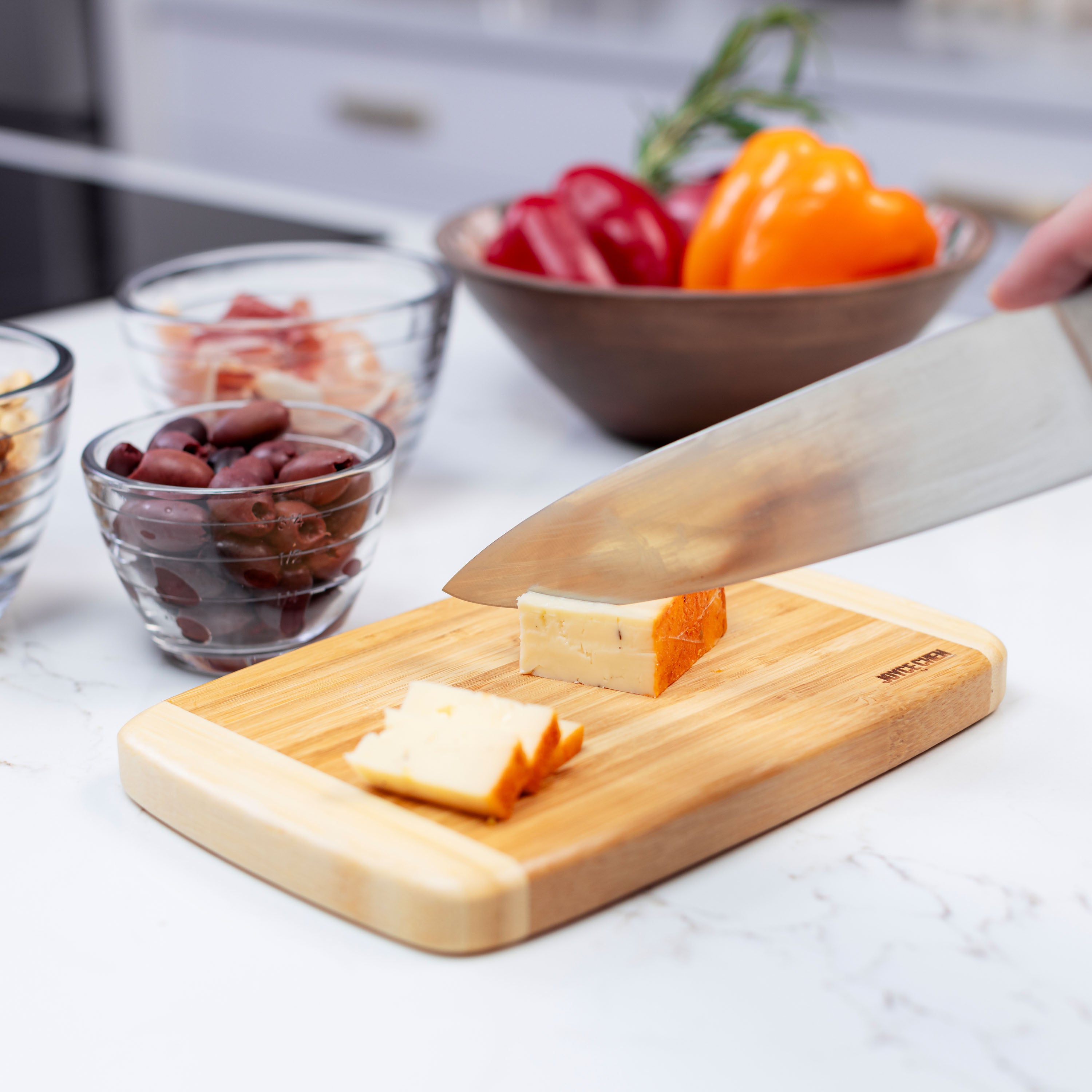 Premium Stainless Steel Scissors & Non-Slip Cutting Board Set - 2 Piece Kitchen Essentials for Meal Prep, Cooking & Crafting
