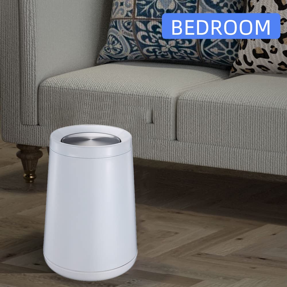 Stainless Steel Bathroom Trash Can with Flip Lid - 10L/3 Gallon Modern Garbage Bin for Kitchen, Living Room, Bedroom & Commercial Use | Durable Brushed Metal Design for Home & Office Waste Disposal