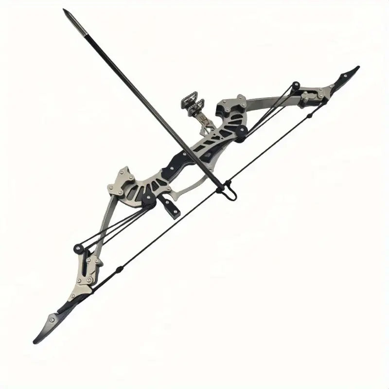 Mini Right Handed Metal Compound Bow Set - Compact Archery Bow for Adults & Teens | RH/LH Compatible | Durable Construction for Target Practice & Backyard Fun | Perfect for Recreational Shooting, Hunting Training & Outdoor Activities