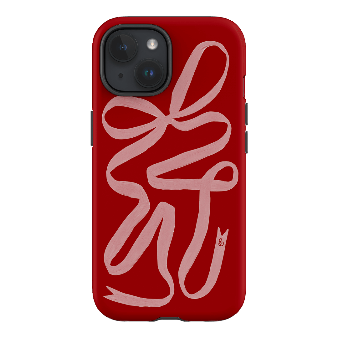 Cupid's Bow Ribbon Phone Case for iPhone & Samsung - Elegant Valentine's Day Gift for Her, Romantic Couple Accessory | Perfect for Dating, Anniversaries & Special Occasions