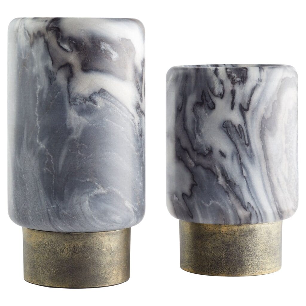 Cyan Design 11649 Roma Vase - Antique Brass & Grey Marble Small Decorative Vase for Home Decor, Wedding Centerpiece, Tabletop Display