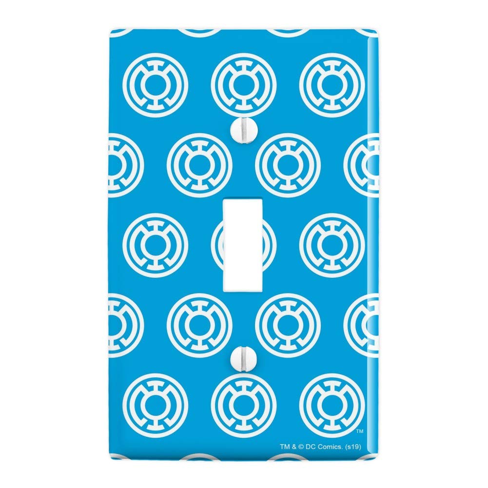 Green Lantern Blackest Night Blue Lantern Logo Plastic Wall Decor Light Switch Plate Cover - DC Comics Superhero Room Decor for Bedroom, Game Room & Collectors