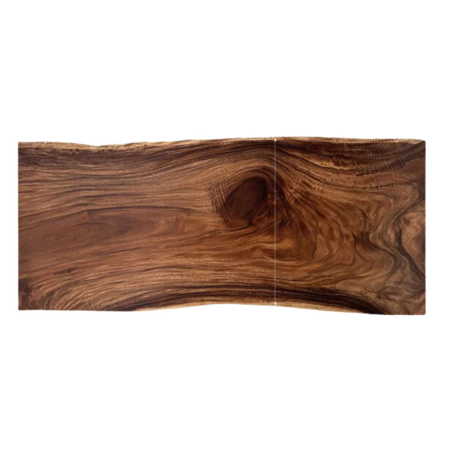 Premium Black Walnut Solid Wood Dining Table with Natural Edge - Large Top for Kitchen, Dining Room & Home Decor