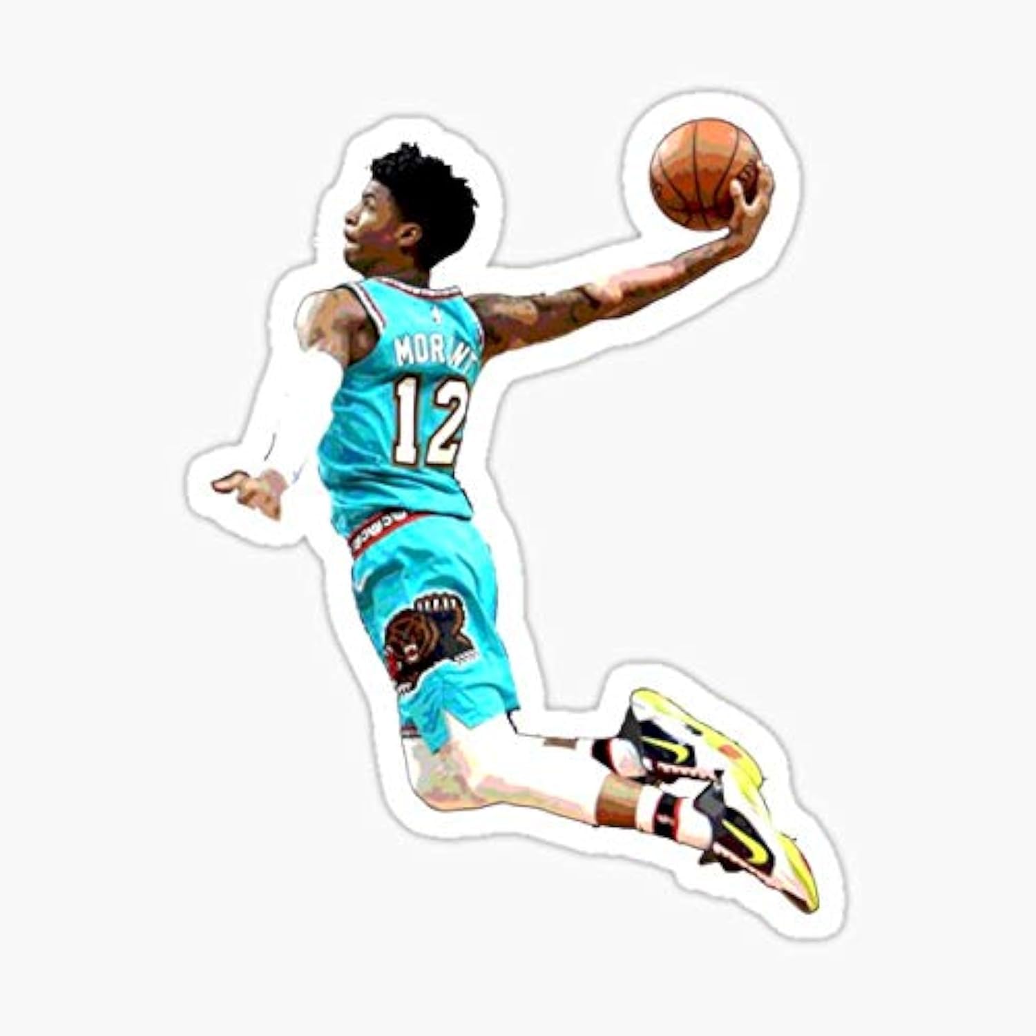 Ja Morant Sticker Decals - Premium Vinyl Waterproof Graphic Stickers for Cars, Trucks, Laptops, Windows & Walls - Perfect for NBA Fans, Sports Decor & Personalizing Vehicles
