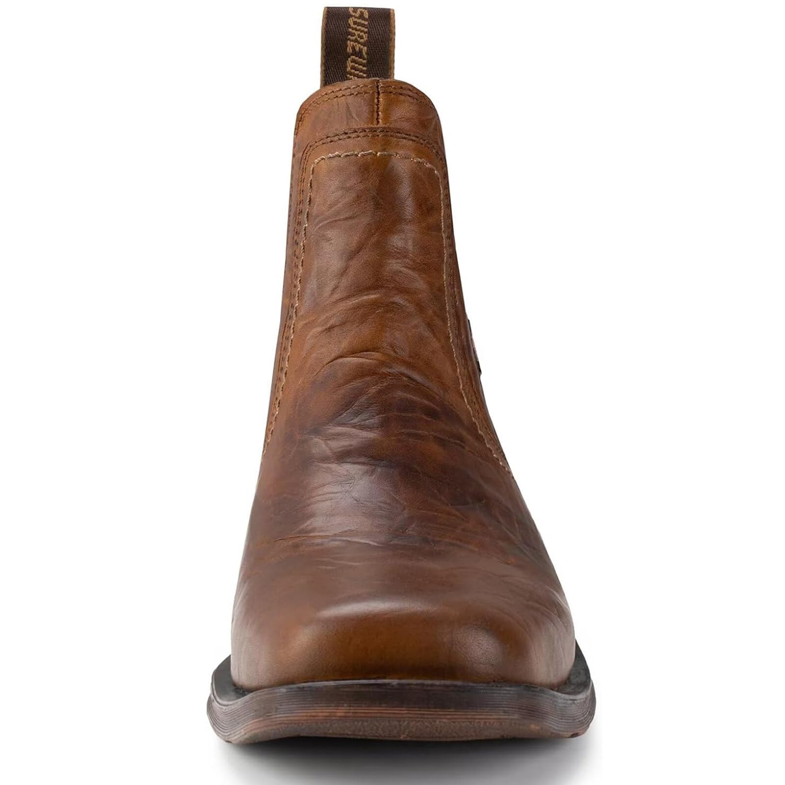 SUREWAY Men's Western Chelsea Cowboy Boots - Square Toe Slip-On Work Casual Dress Shoes | All-Weather Durable & Comfortable Leather Boots for Men | Perfect for Ranch Work, Outdoor Activities & Country Style Fashion