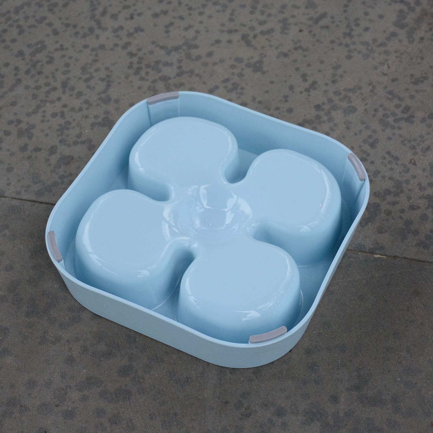 Healthy Slow Feeding Dog Bowl for French Bulldog & Small Dogs - Anti-Choking Pet Food & Water Dish with Four-Leaf Clover Design (Blue) - Perfect for Fast Eaters & Digestive Health - Great for Home, Travel & Vet Visits