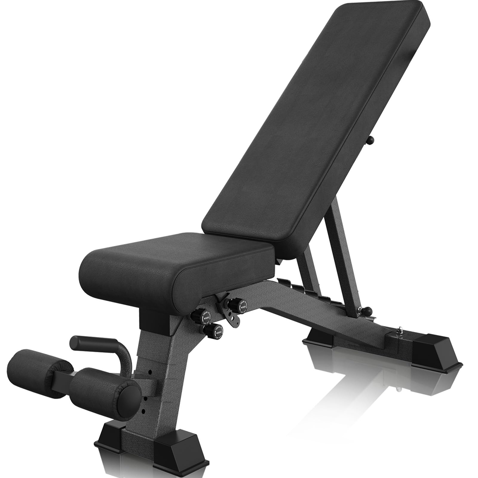 2025 Adjustable Weight Bench - 1200lbs Capacity Home Gym Equipment for Full Body Workout, Incline/Decline Bench Press with Upright Backrest (Black) - Perfect for Home Fitness & Strength Training
