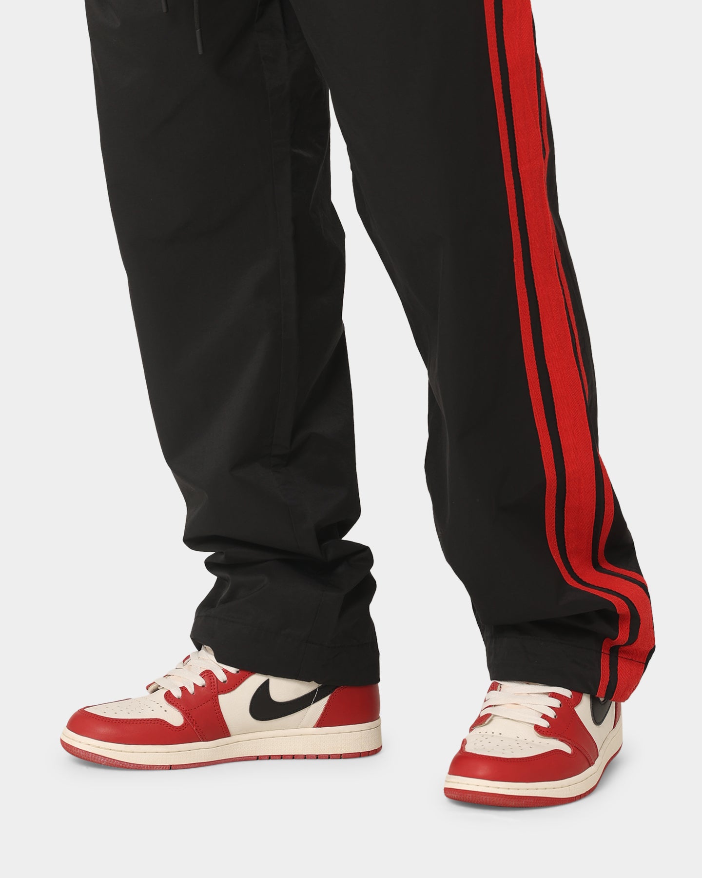 404 Racer Trackpant - Black/Red Athletic Joggers for Men & Women | Comfortable Running Pants for Gym, Workout & Casual Wear