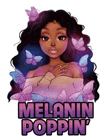 Trendy Melanin Poppin Heat Transfer Iron-On Patches for T-Shirts, Hoodies & Pillows - DIY Clothing Design & Customization - Perfect for Streetwear, Gifts & Home Decor