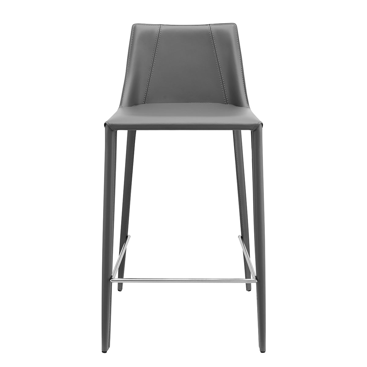 Premium Kalle Counter Leather Stool Chair - 26