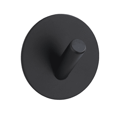 Self Adhesive Hooks - Black (3 Pack) - Heavy Duty Wall Hooks for Hanging Coats, Hats, Keys & Home Decor - No Drilling Required