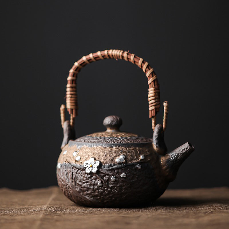 Japanese Handmade Iron Glazed Teapot - Traditional Cast Iron Kyusu for Green Tea, Matcha & Herbal Brewing - Perfect for Tea Ceremonies, Home Use & Gifts