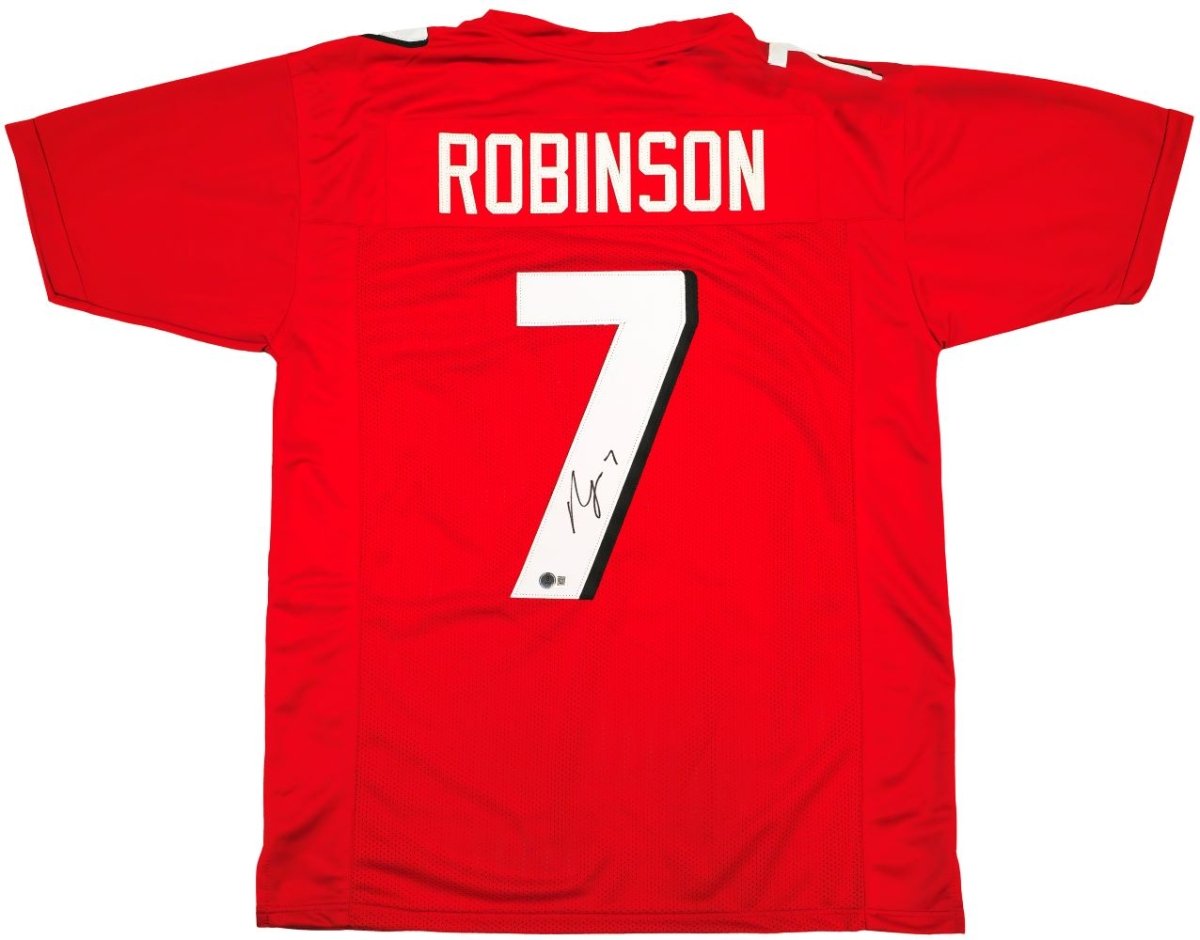 Bijan Robinson Autographed Atlanta Falcons Red Football Jersey - Authentic Signed NFL Jersey for Collectors & Fans - Perfect for Game Day, Memorabilia Displays & Gifts