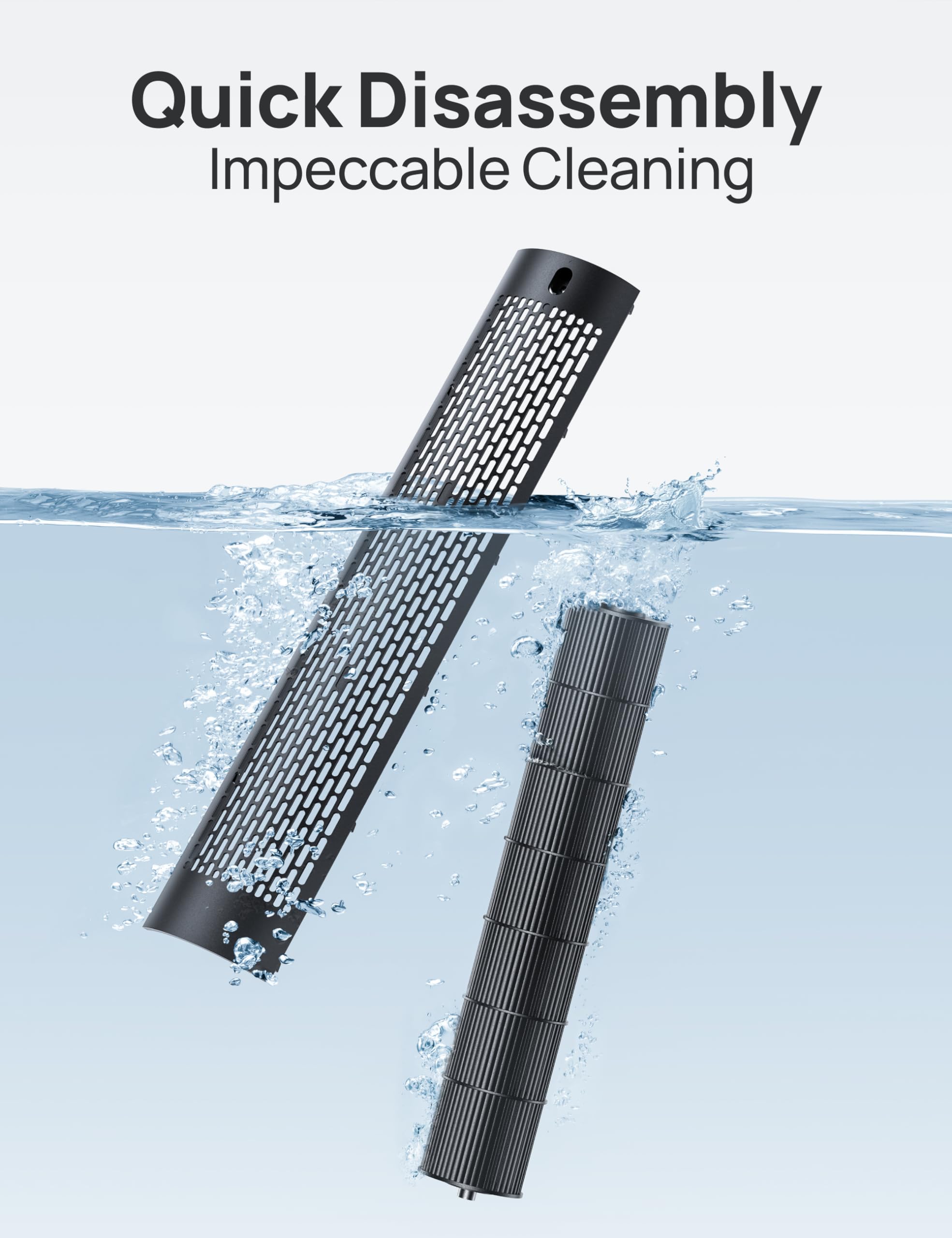 Dreo Bladeless Tower Fan for Bedroom - Ultra Quiet DC Motor with 9 Speeds, 90° Oscillation & 28ft/s Airflow - 12H Timer Standing Floor Fan for Home, Office, Nursery - Perfect for Cooling, White Noise & Air Circulation