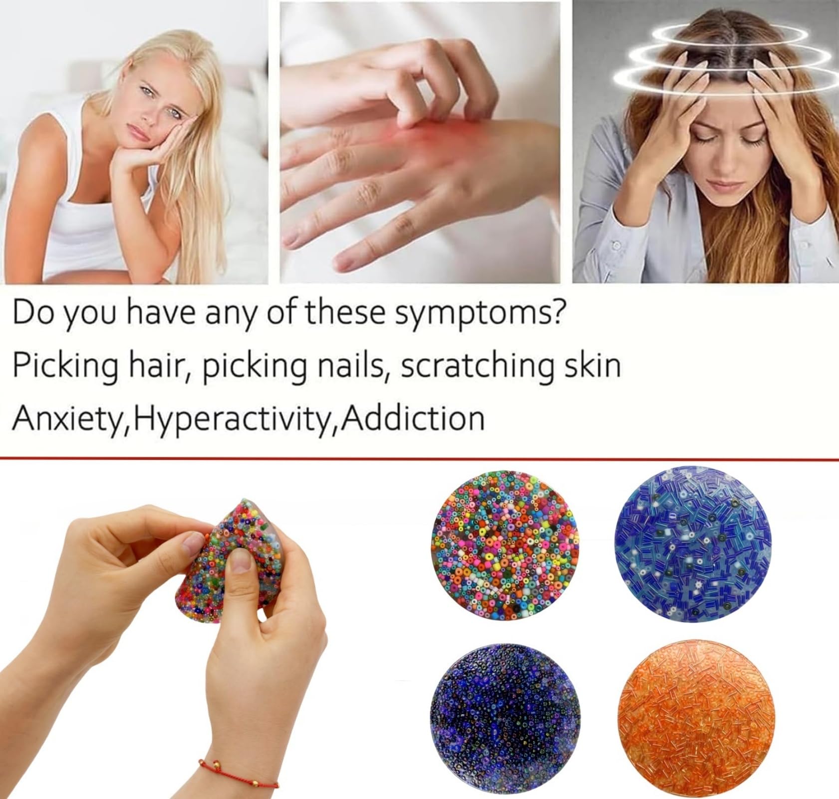 Skin Picking Fidget Toys for Adults - Anxiety & Stress Relief Sensory Toys for Dermatillomania & Trichotillomania - Perfect for Office, Travel, and Home Relaxation