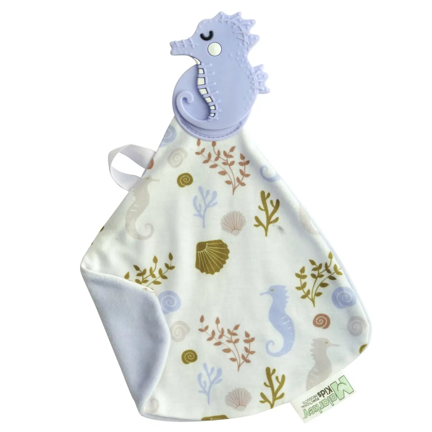 Malarkey Kids Sparkling Seahorse Munch It Blanket - Soft Chewable Sensory Blanket for Babies & Toddlers | Perfect for Teething, Autism Comfort & Sensory Playtime