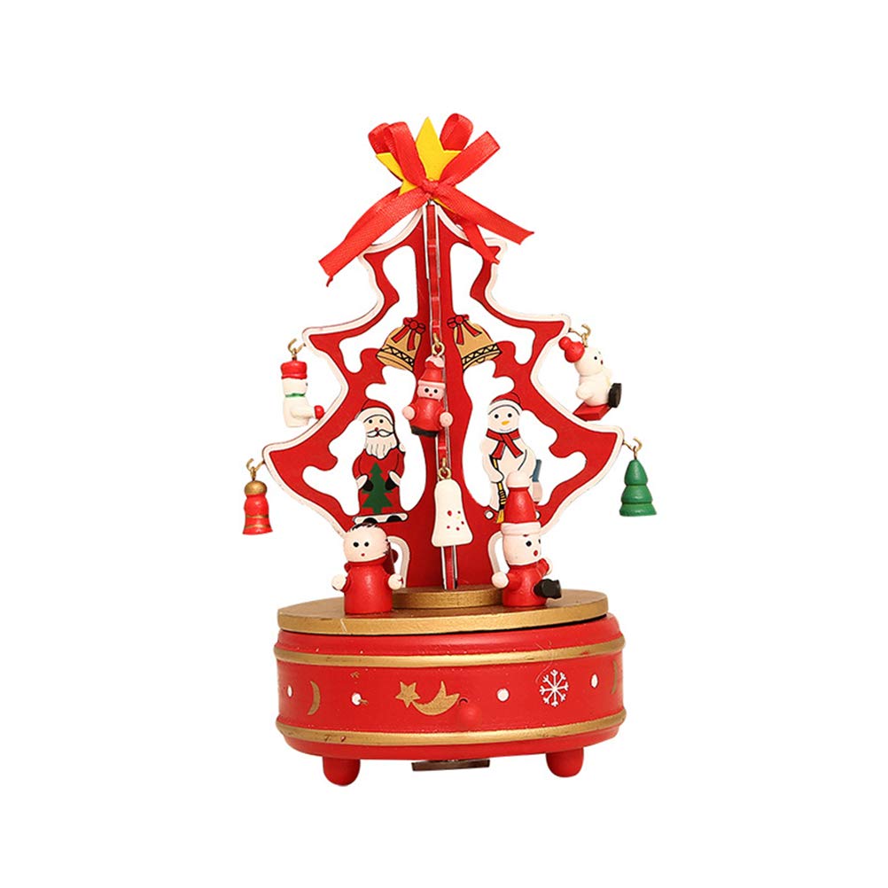 Creative Rotating Music Box - Handcrafted Birthday Gift, Desktop & Home Decoration (Red) | Perfect for Christmas Decor, Wedding Favors & Nursery Room Ambiance