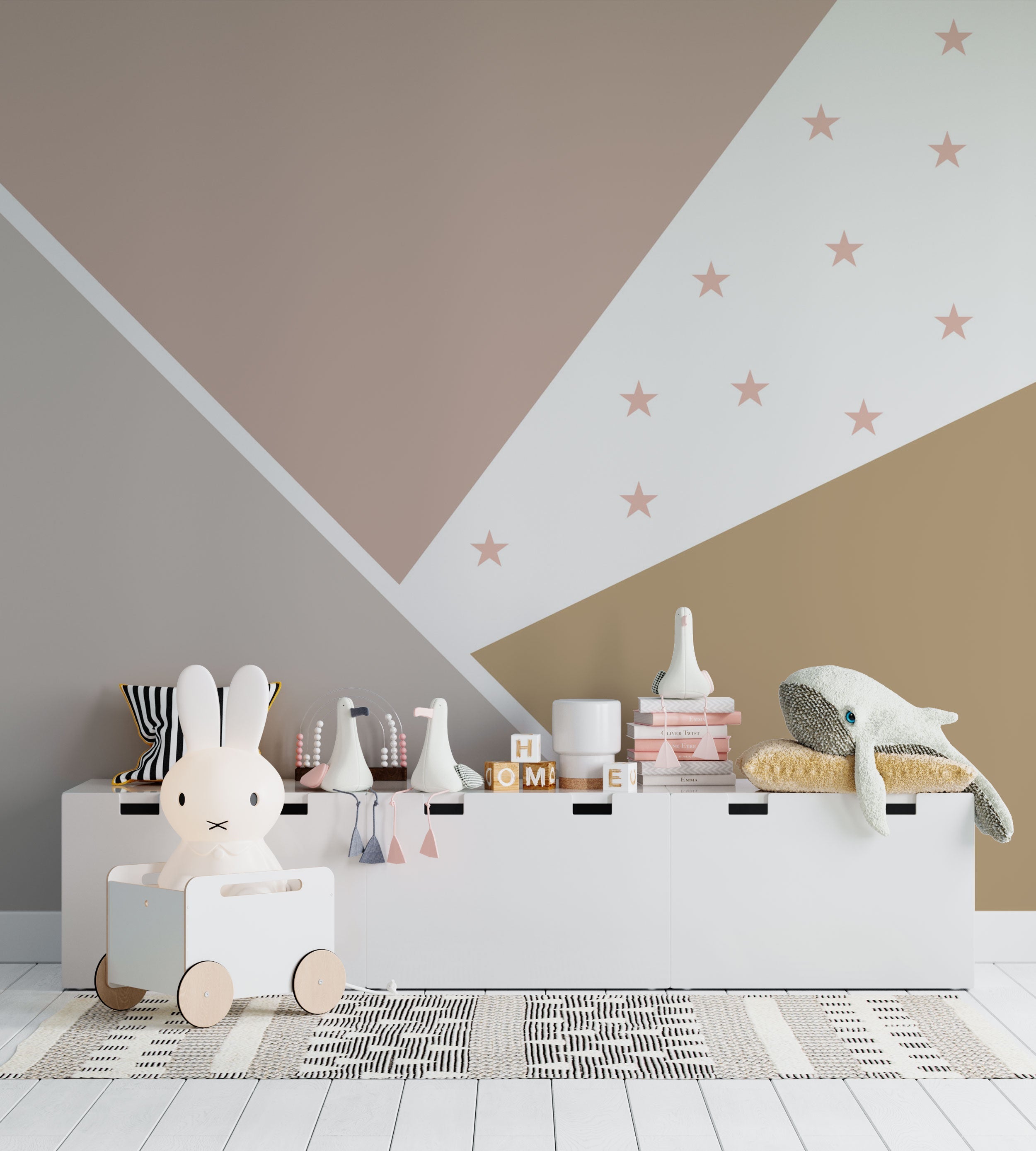 Abstract Stars Wallpaper Mural - Modern Galaxy Space Theme Peel & Stick Wall Decal for Bedroom, Living Room & Nursery | Easy DIY Home Decor Transformation