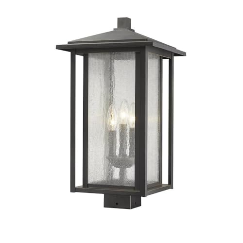Z-Lite 554PHXLS-ORB 3-Light Outdoor Post Mount Fixture in Oil Rubbed Bronze - Perfect for Porch, Patio, Garden & Driveway Lighting