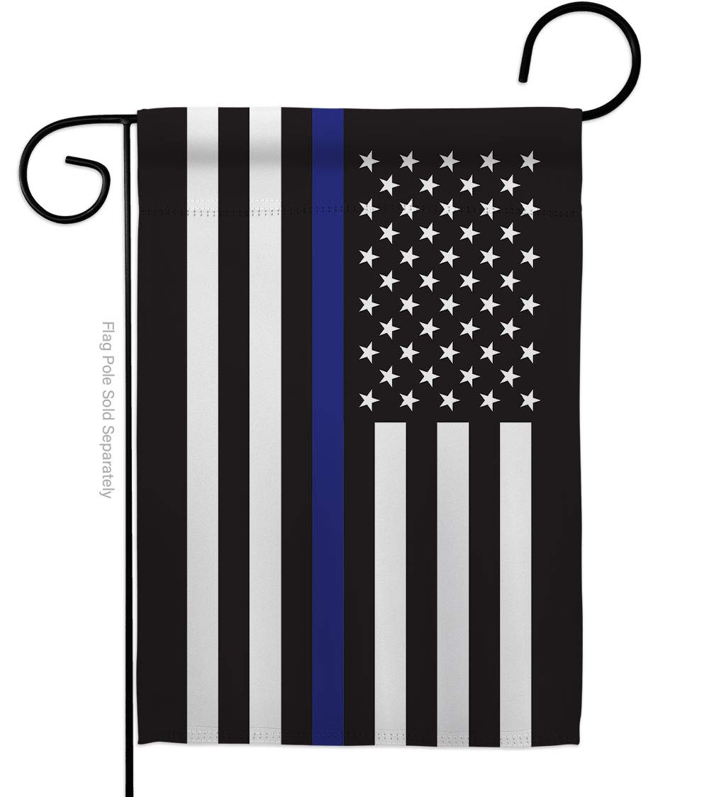 Americana Home & Garden G142914-BO 13x18.5 Inch Thin Blue Line & Armed Forces Double-Sided Garden Flag - Patriotic House Decoration, Yard Banner for Police Support & Military Appreciation - Perfect for Front Porch, Lawn Display & Patriotic Holidays