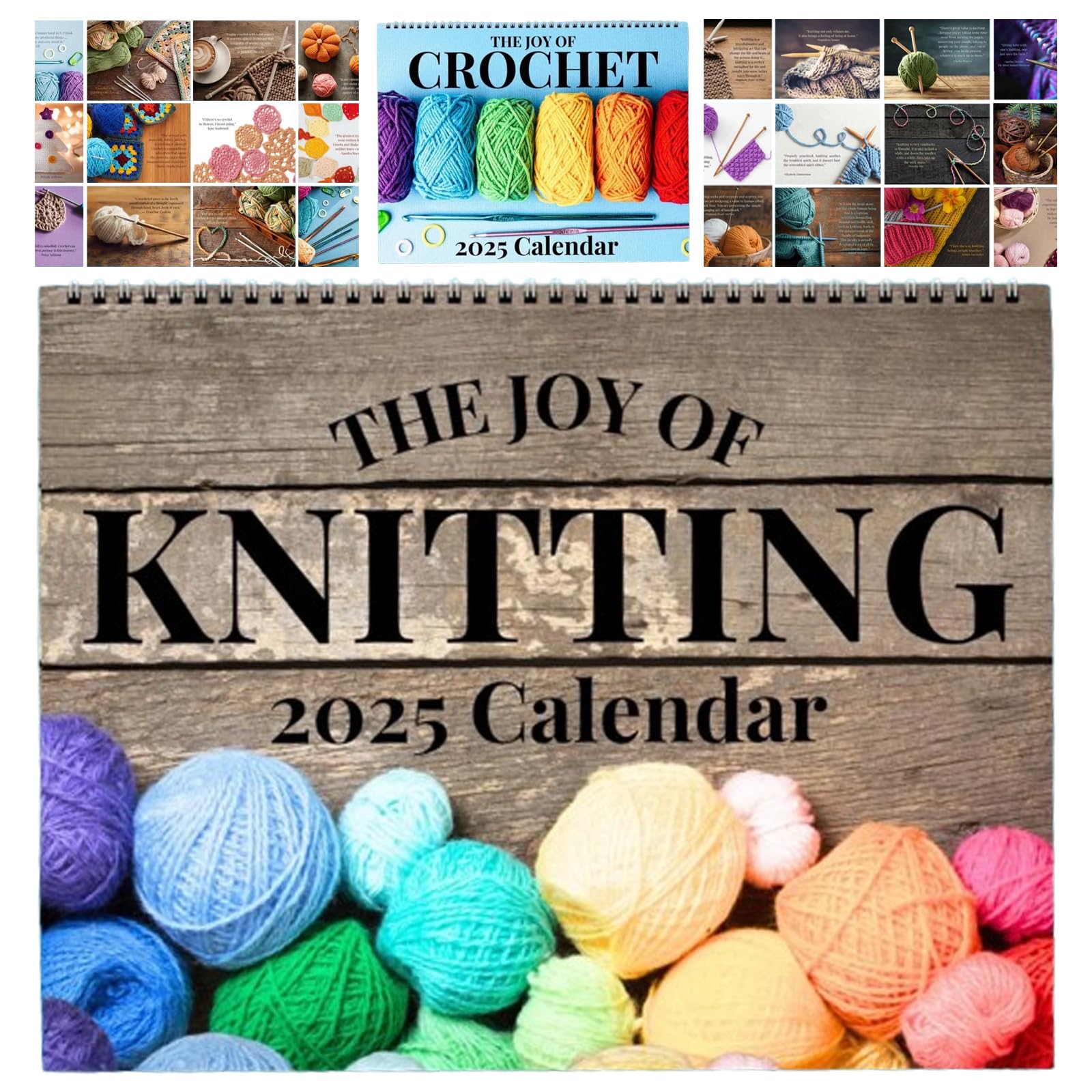 2025 Knitting Calendar - 12 Inspirational Knitting Images & Quotes, 8.5x11 Inch Yarn Monthly Hanging Planner for Craft Enthusiasts, Perfect Wall Decor for Home, Office or Knitting Studio | Creative Gift for Women Who Love Knitting