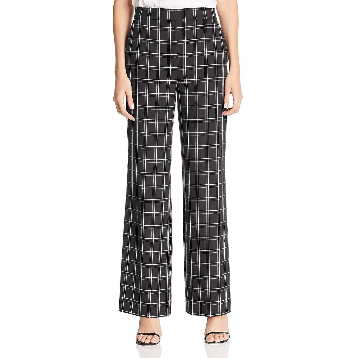 Fame and Partners Women's Plaid Casual Wide Leg Pants - Comfortable & Stylish Trousers for Work, Travel & Everyday Wear