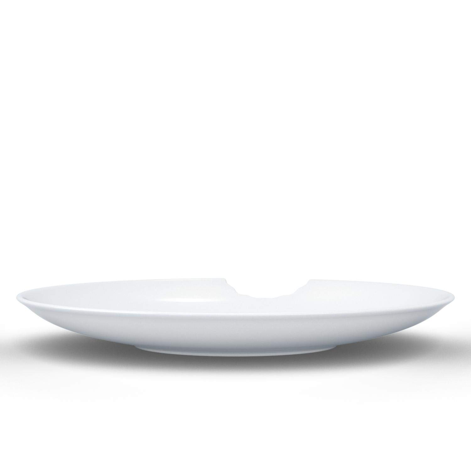 FIFTYEIGHT PRODUCTS Porcelain Deep Plates with Bite Mark Design - 9.4 Inch White Dinner Plates (Set of 2) - Elegant Tableware for Restaurants, Home Dining & Special Occasions