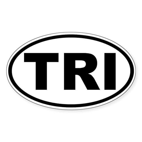 White - Triathlon TRI Oval Euro Sticker
