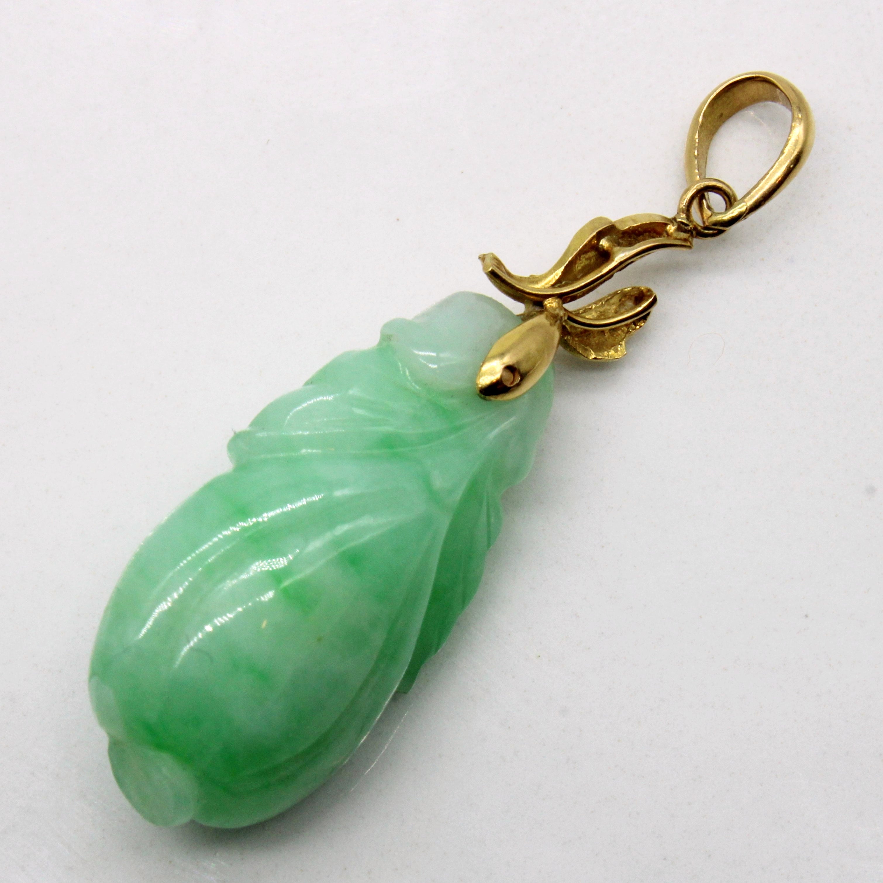 18K Gold Jadeite Pendant Necklace - 18.50 Carat Natural Green Jade Pendant for Women | Elegant Jewelry Gift for Birthday, Anniversary & Special Occasions