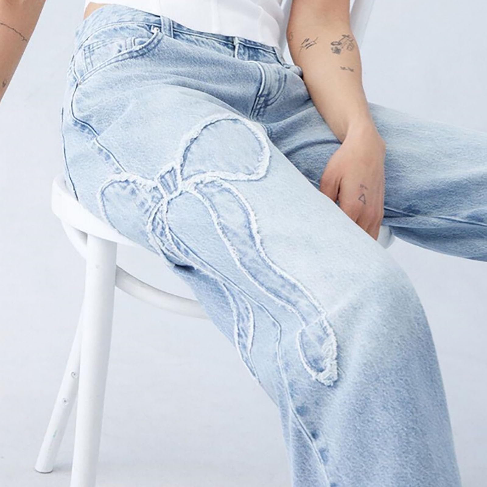 Low Waist Baggy Jeans for Women - Wide Leg Boyfriend Style for Casual Outfits