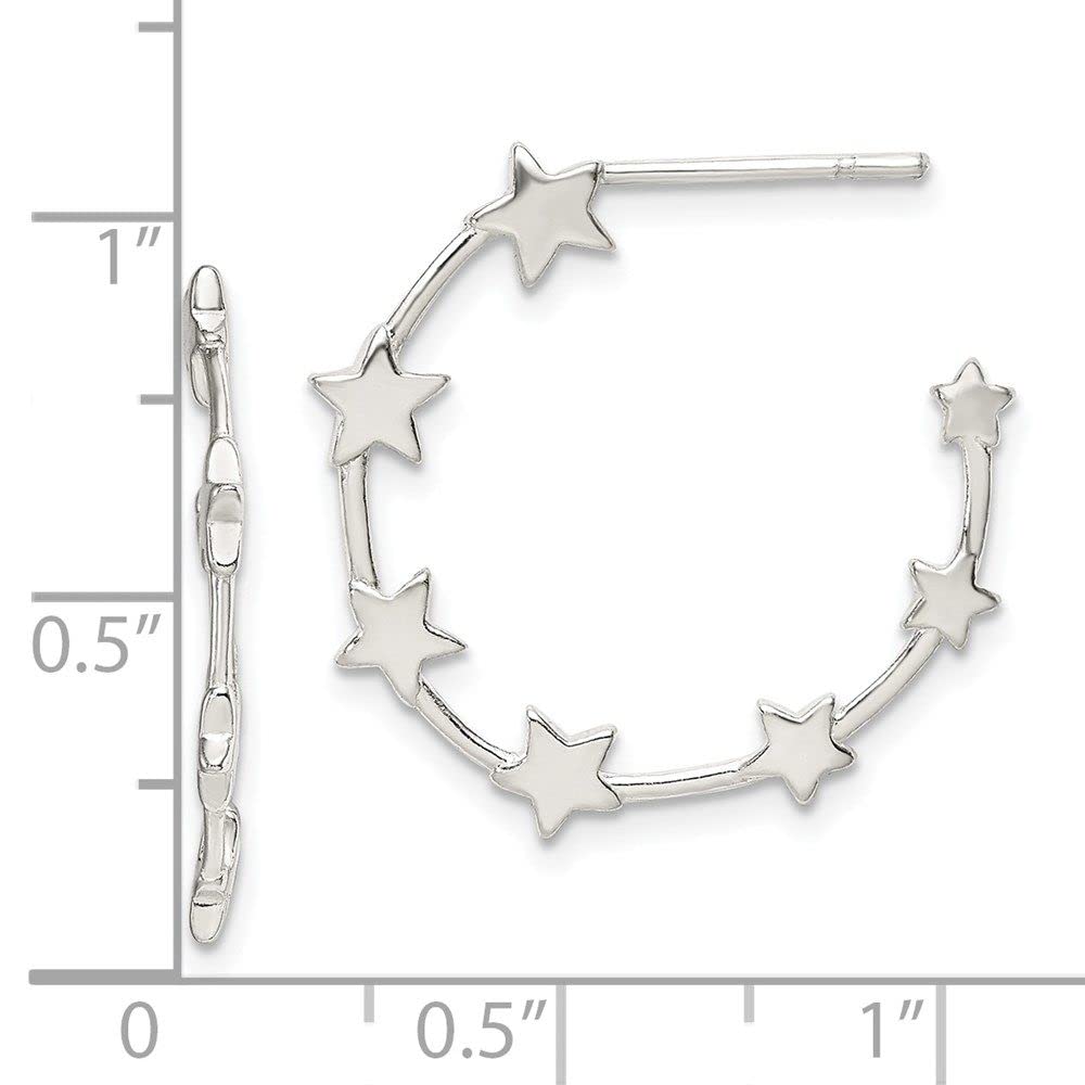Styling Sterling Silver Star Hoop Earrings for Women - Trendy Celestial Jewelry for Everyday Wear & Special Occasions