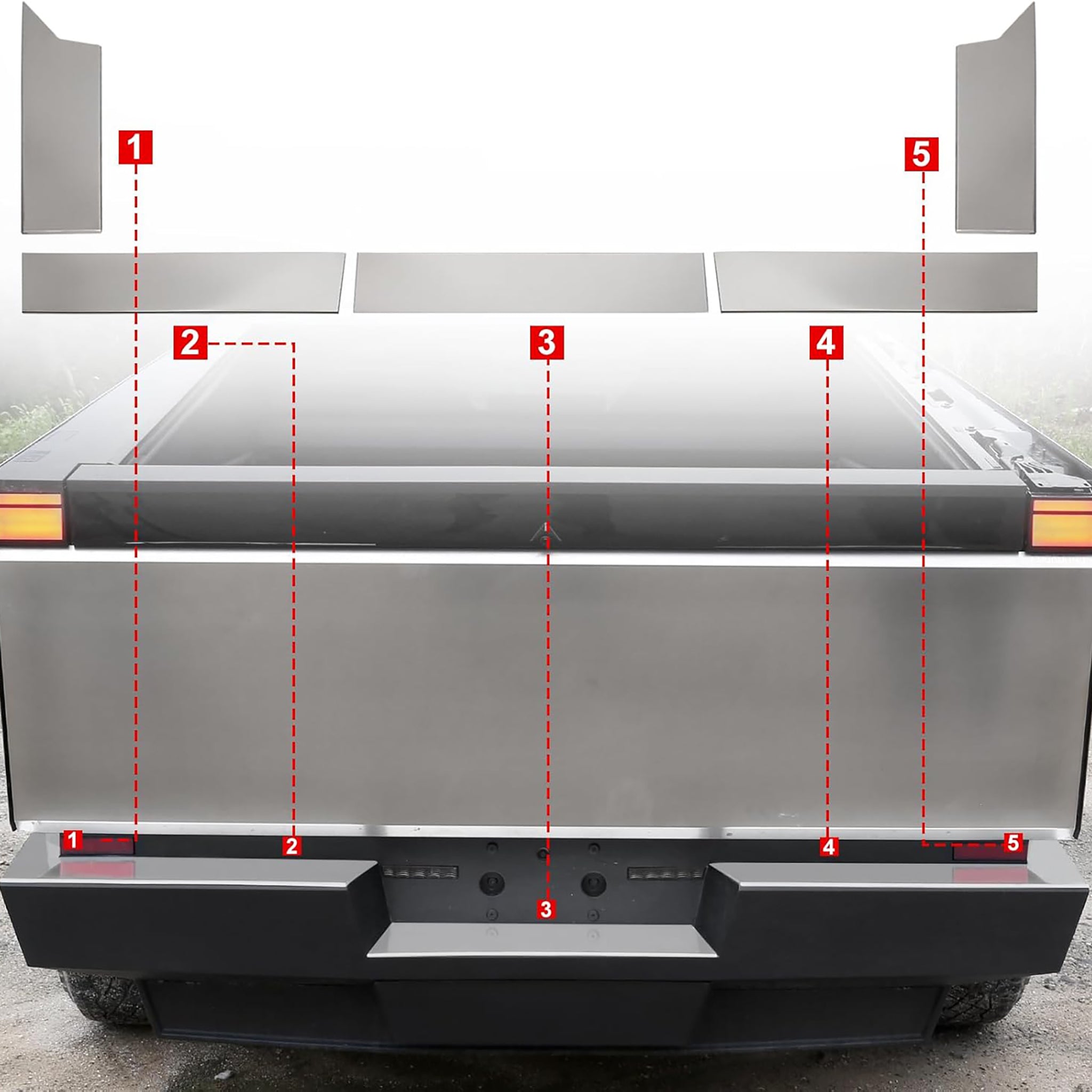 Premium Stainless Steel Rear Bumper Guard for Tesla Cybertruck - Heavy Duty Protection & Scratch Resistance - Perfect for Off-Roading, City Driving & Parking Safety