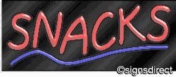 Vibrant Neon Snacks Sign - 12