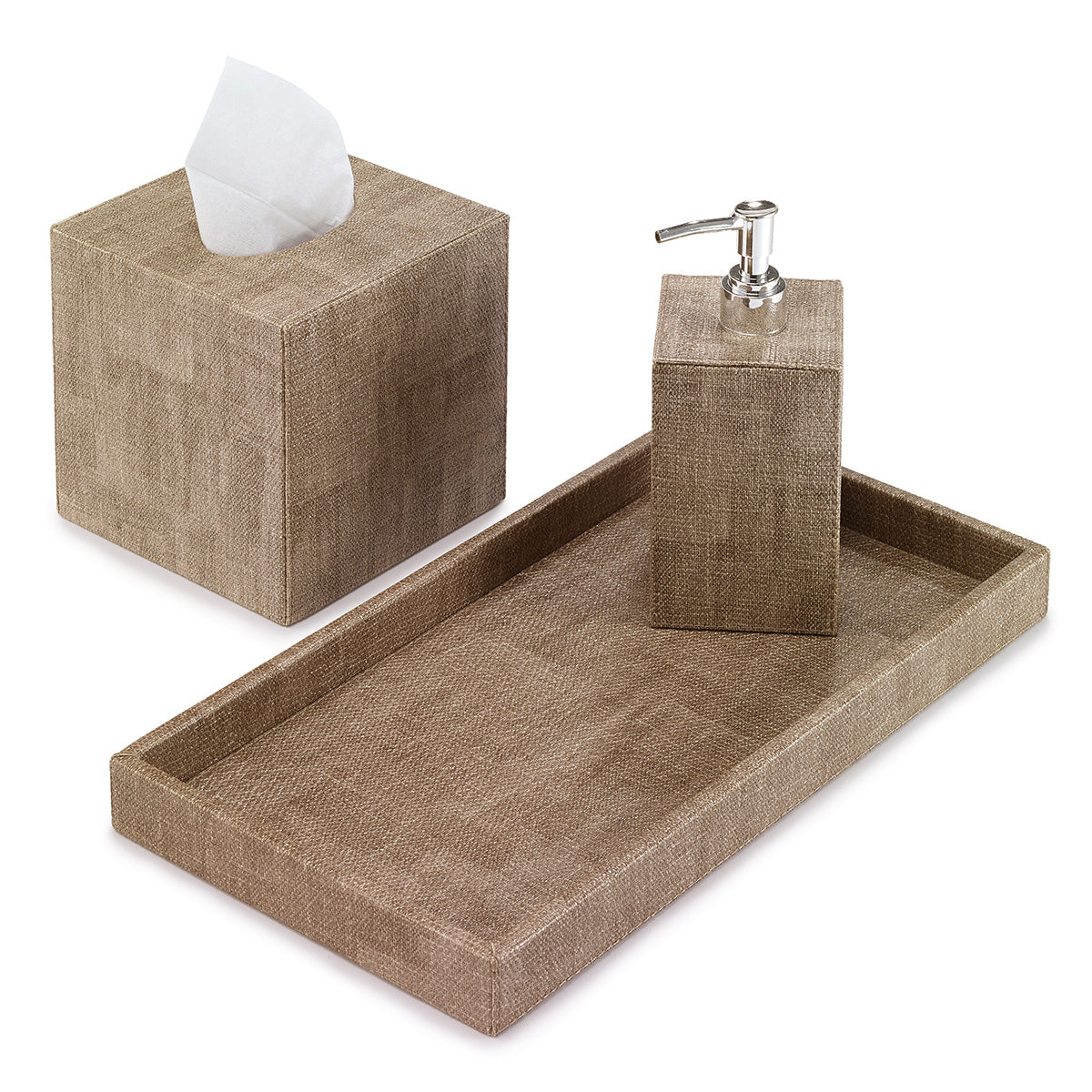 Premium Luster Bath Accessories Set - Shower Caddy, Soap Dish & Toothbrush Holder - Modern Bathroom Organizer for Home & Spa Decor