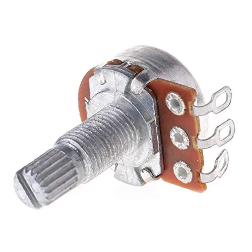 Premium A10K 18mm Splined Shaft Potentiometer for Electric Guitar & Bass - Volume & Tone Control Knob Replacement - Ideal for DIY Guitar Repair, Amp Mods & Effects Pedals